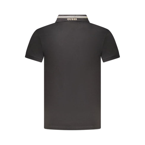Guess Jeans Black Cotton Polo Shirt